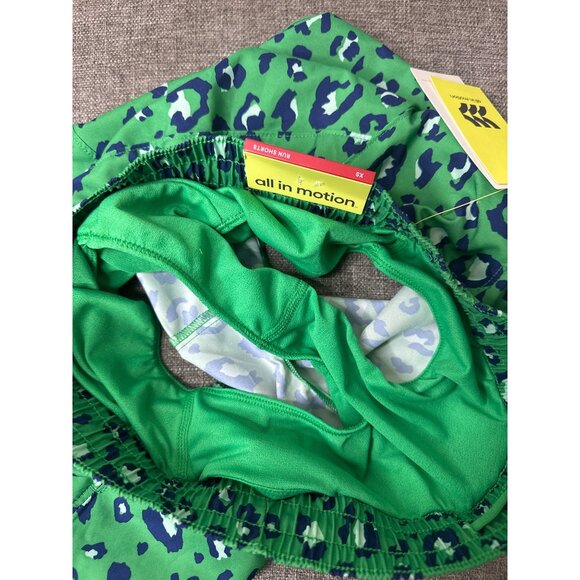 All In Motion XS Green Blue Leopard Print Active Lined Shorts - Picture 5 of 10